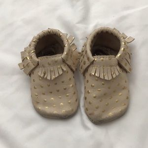 Freshly Picked Cream and Gold Moccasins